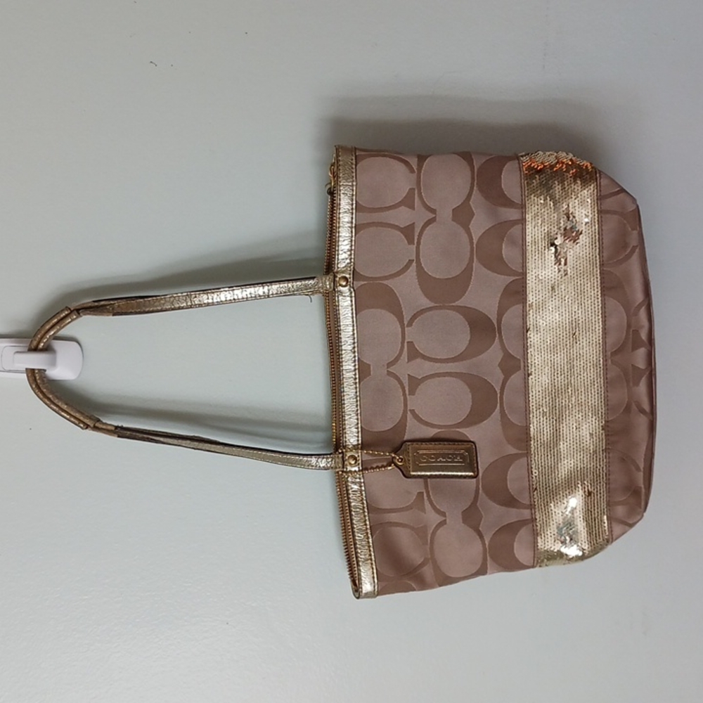 Gold sequin Coach purse